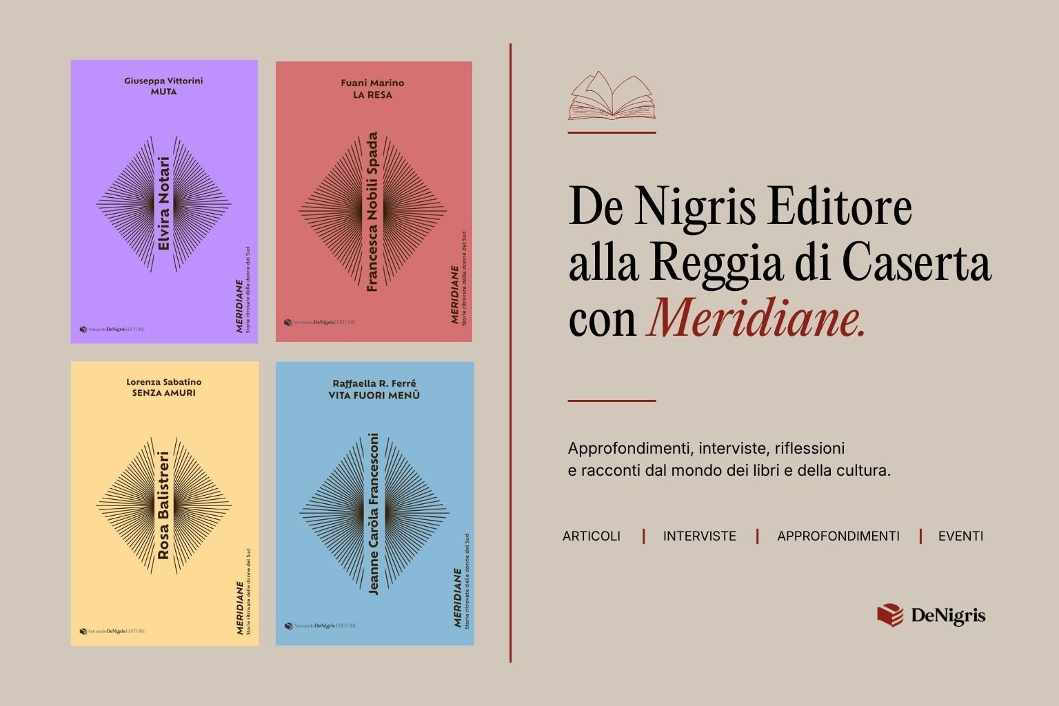 De Nigris Editore alla Reggia di Caserta con la collana Meridiane