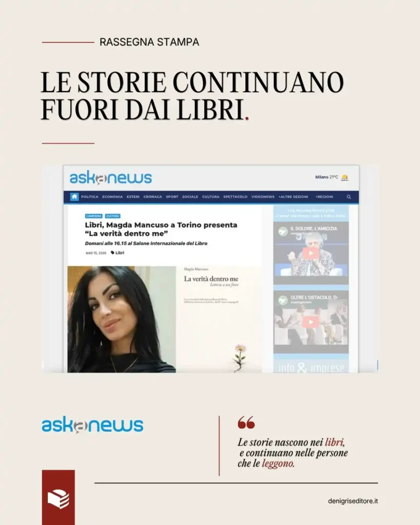 La verità dentro me a Torino nell’articolo di Askanews