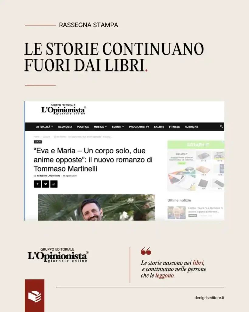 Eva e Maria romanzo di Tommaso Martinelli su L’Opinionista