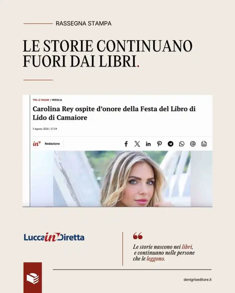 Carolina Rey a Camaiore ospite della Festa del Libro