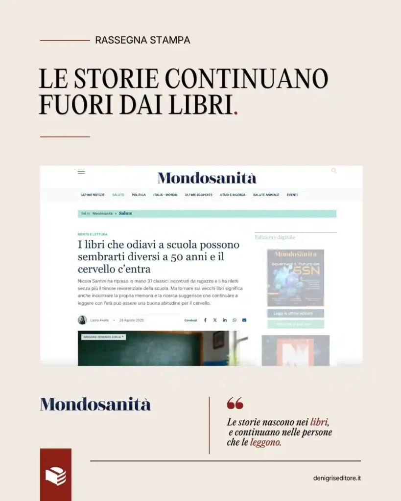Rileggere i classici a 50 anni nell’articolo di Mondosanità su Nicola Santini