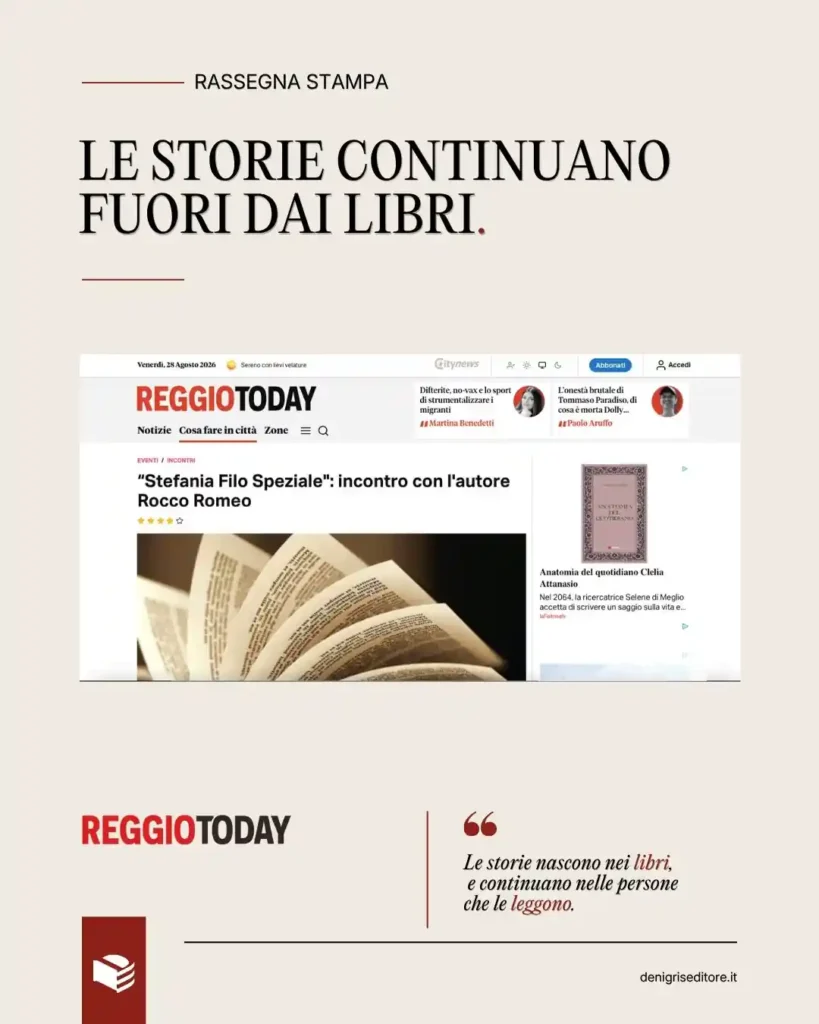 Stefania Filo Speziale nel libro di Rocco Romeo presentato su ReggioToday