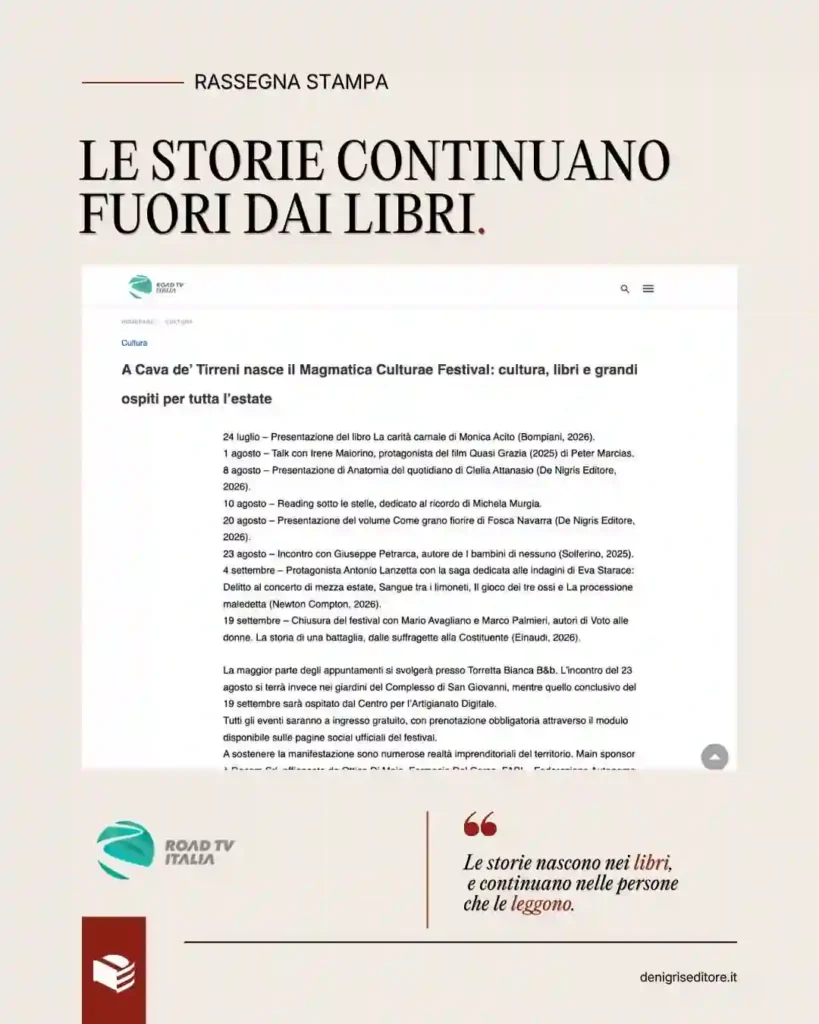 Autrici De Nigris al Magmatica nel programma pubblicato da Road TV Italia