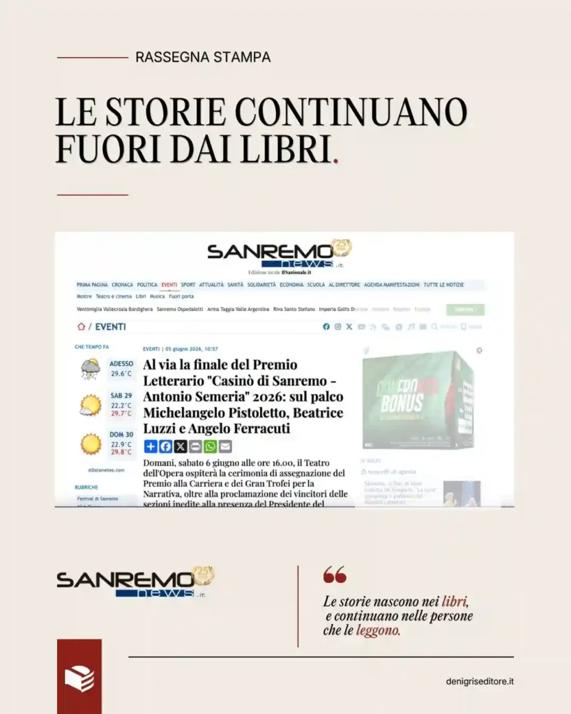 Gran Trofeo per la Narrativa a Beatrice Luzzi annunciato da SanremoNews